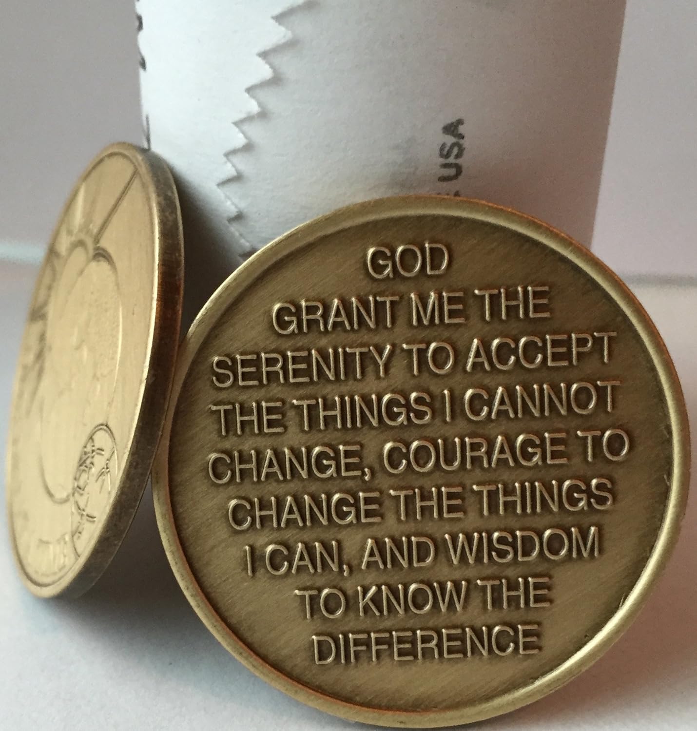 wendells Bulk Lot of 25 Universe Sun Moon Earth One Day at A Time Bronze Medallions Serenity Prayer Chips
