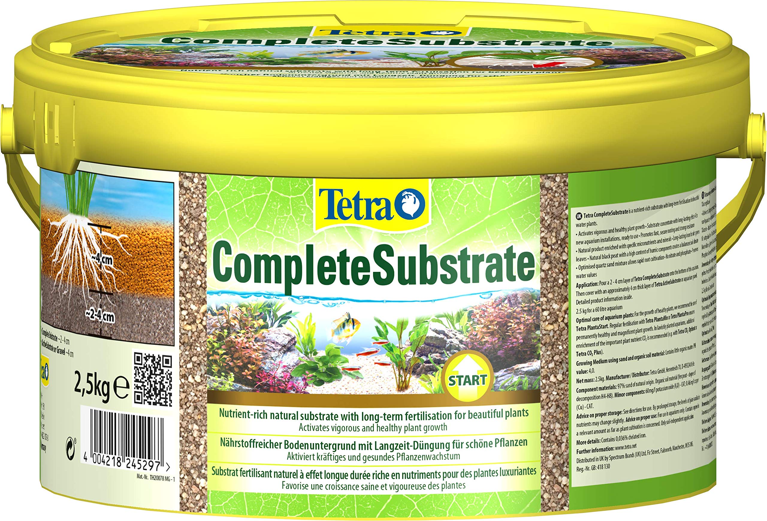 Tetra CompleteSubstrate 2.5 kg, Sustrato rico en nutrientes con fertilizante de liberación lenta para unas plantas hermosas