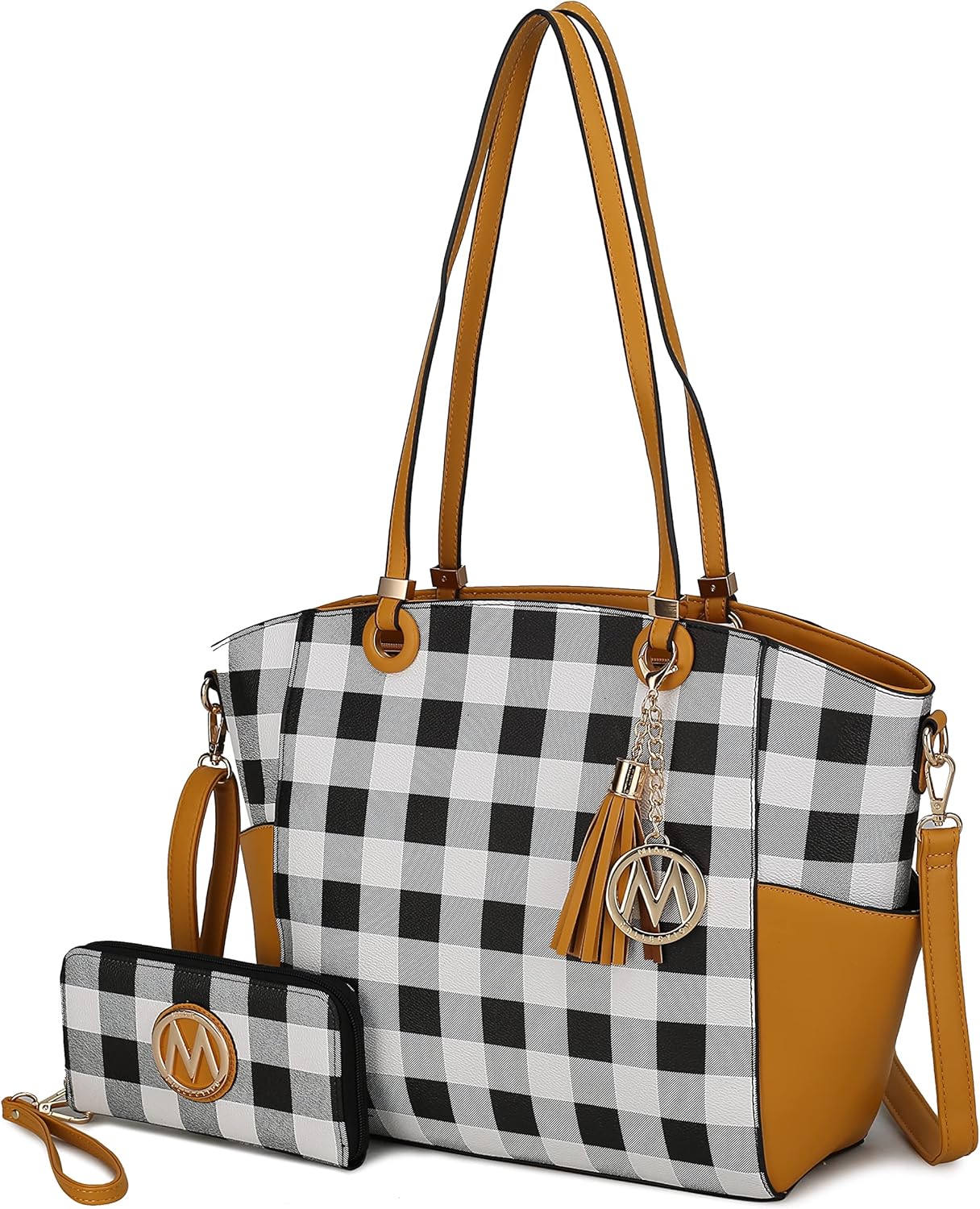 MKF Collection - Bolso de hombro para mujer de cuero vegano con asa superior bolso cruzado y de mano Bonita Negro, Bonita Borgoña, Bonita Carbón