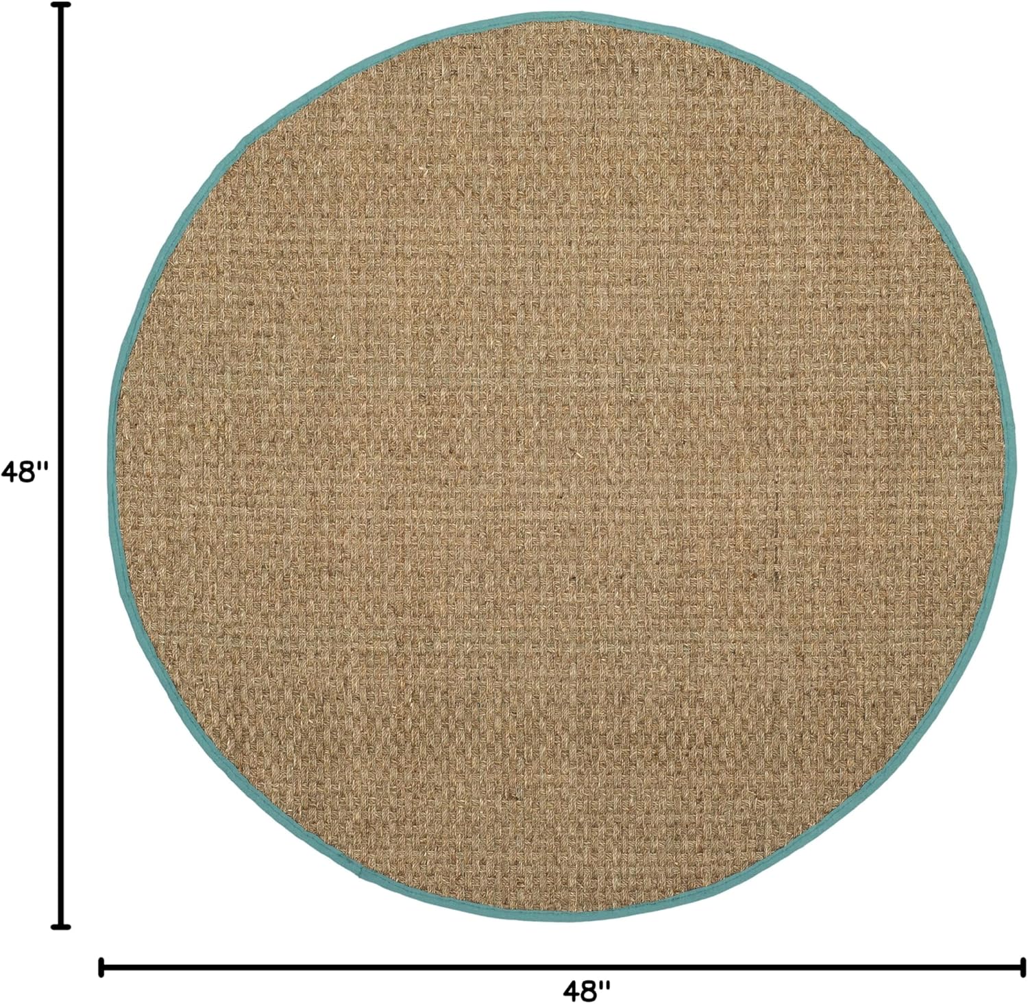 SAFAVIEH Area Rug 2x3 - Natural Fiber Collection - Natural & Dark Grey, Seagrass, Basketweave Pattern with Border (NF114Q)