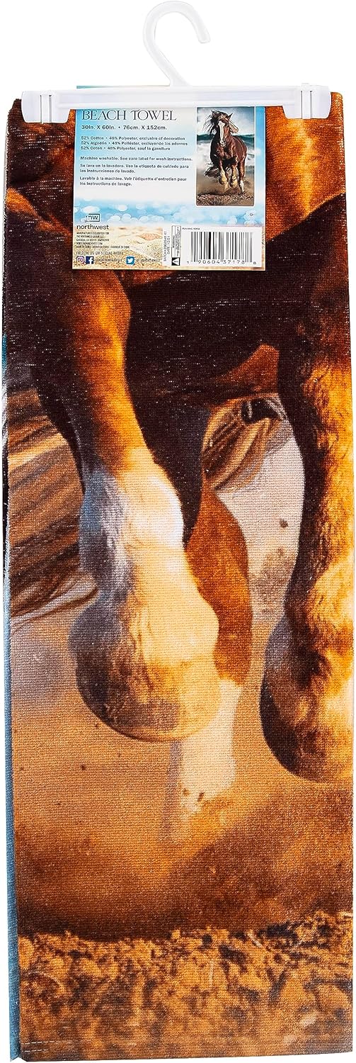 Northwest Classics Beach Towel, 30" x 60", Running Horse