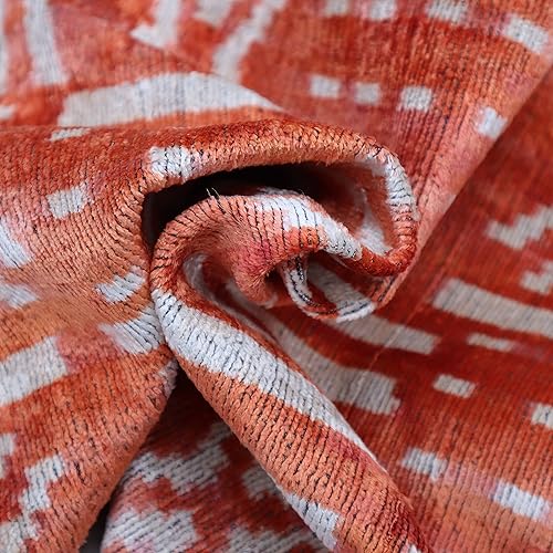 Miniatura 2 de CANVELLO Almohada decorativa hecha a mano con relleno de plumón diseño geométrico color cobre funda de cojín de seda de terciopelo suave para sala