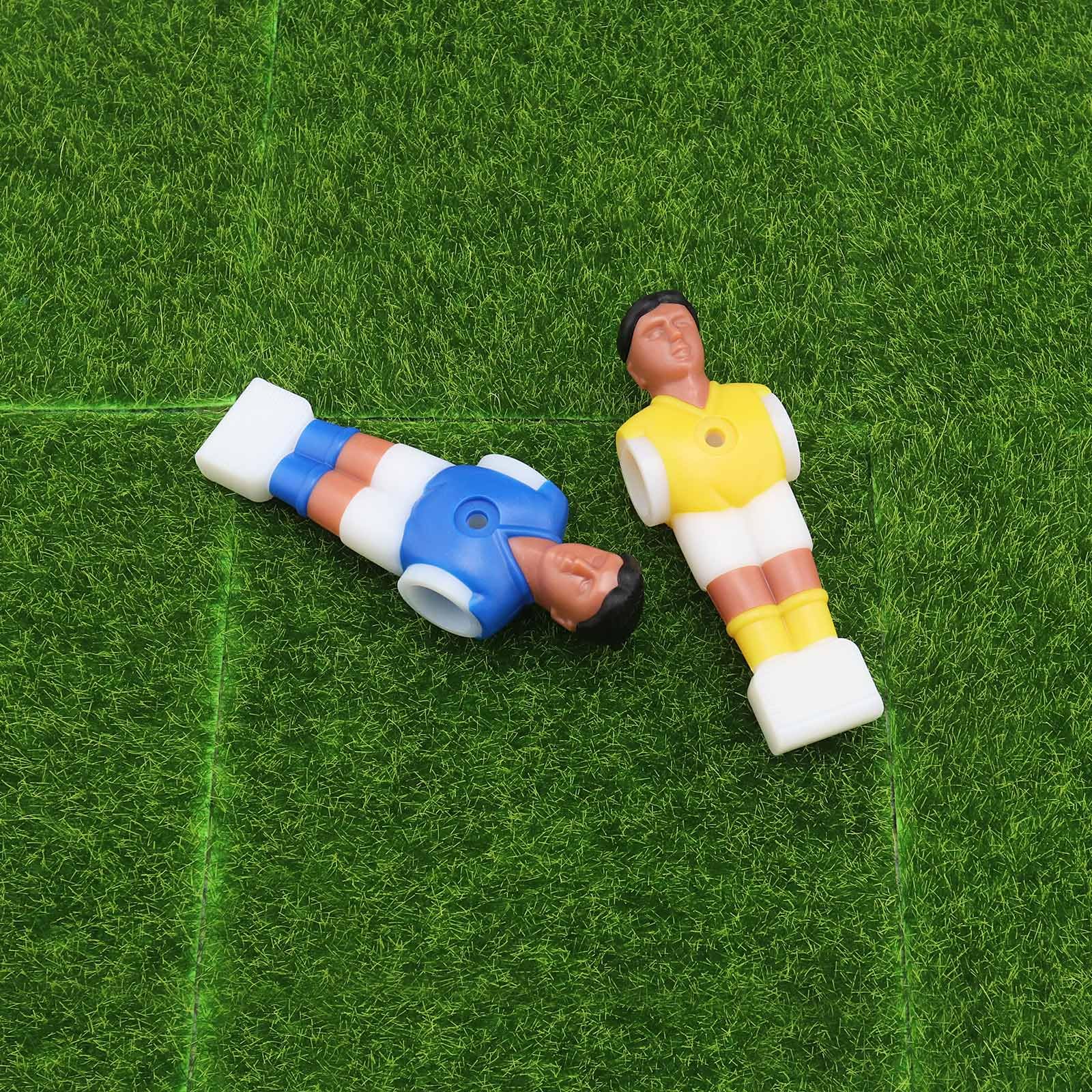 SG Store 22 Piezas Futbolín Futbolín Futbolín Trajes de Futbolín Juegos de Jugador Mini Figuras de Fútbol Plástico para Varillas de 15,9 Mm Máquina de Fútbol Amarillo Y Azul