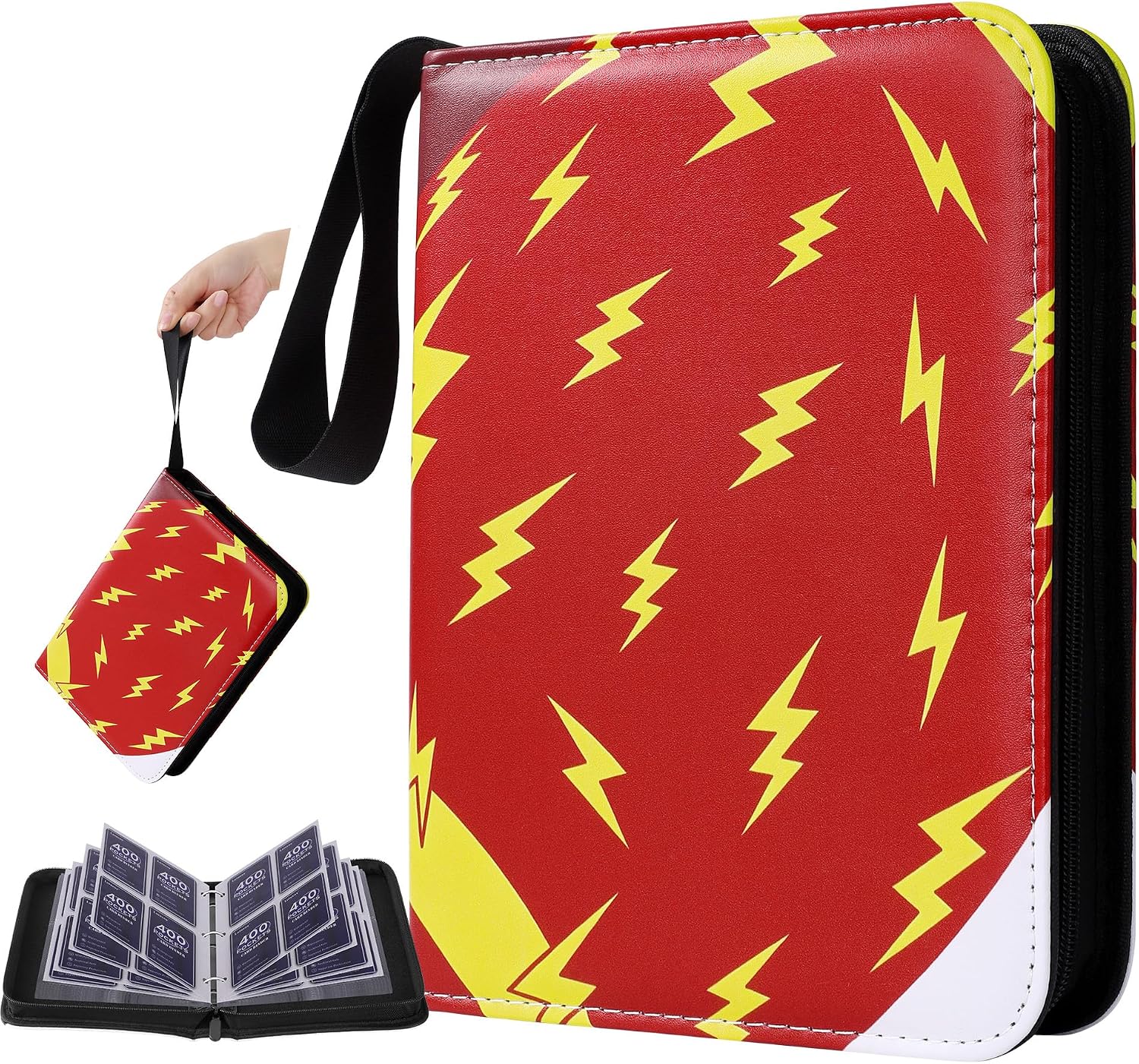 Trading Card Binder 4-Pocket with Zipper, Card Collection for Standard Card