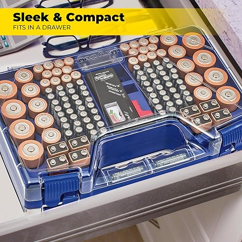 Miniatura 3 de Ontel Battery Daddy - Estuche organizador y de almacenamiento con probador, almacena y protege hasta 180 baterías, doble cara, diseño duradero con