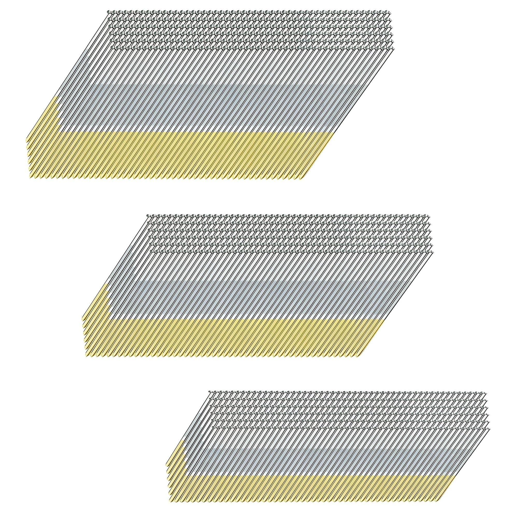 HW HAMWOO 15 Gauge DA Angled Finish Nails,34-Degree,Galvanized Assorted Size Project Pack,for Pneumatic,Electric Angled Finish Nailer(2-1/2",2",1-1/4"