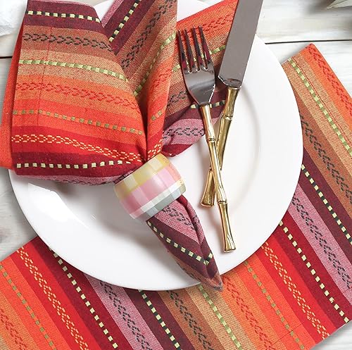 Miniatura 234 de Servilletas de lino y algodón de 18 x 18 pulgadas natural con vainica, servilletas de boda, servilletas de cóctel, servilletas de tela, servilletas