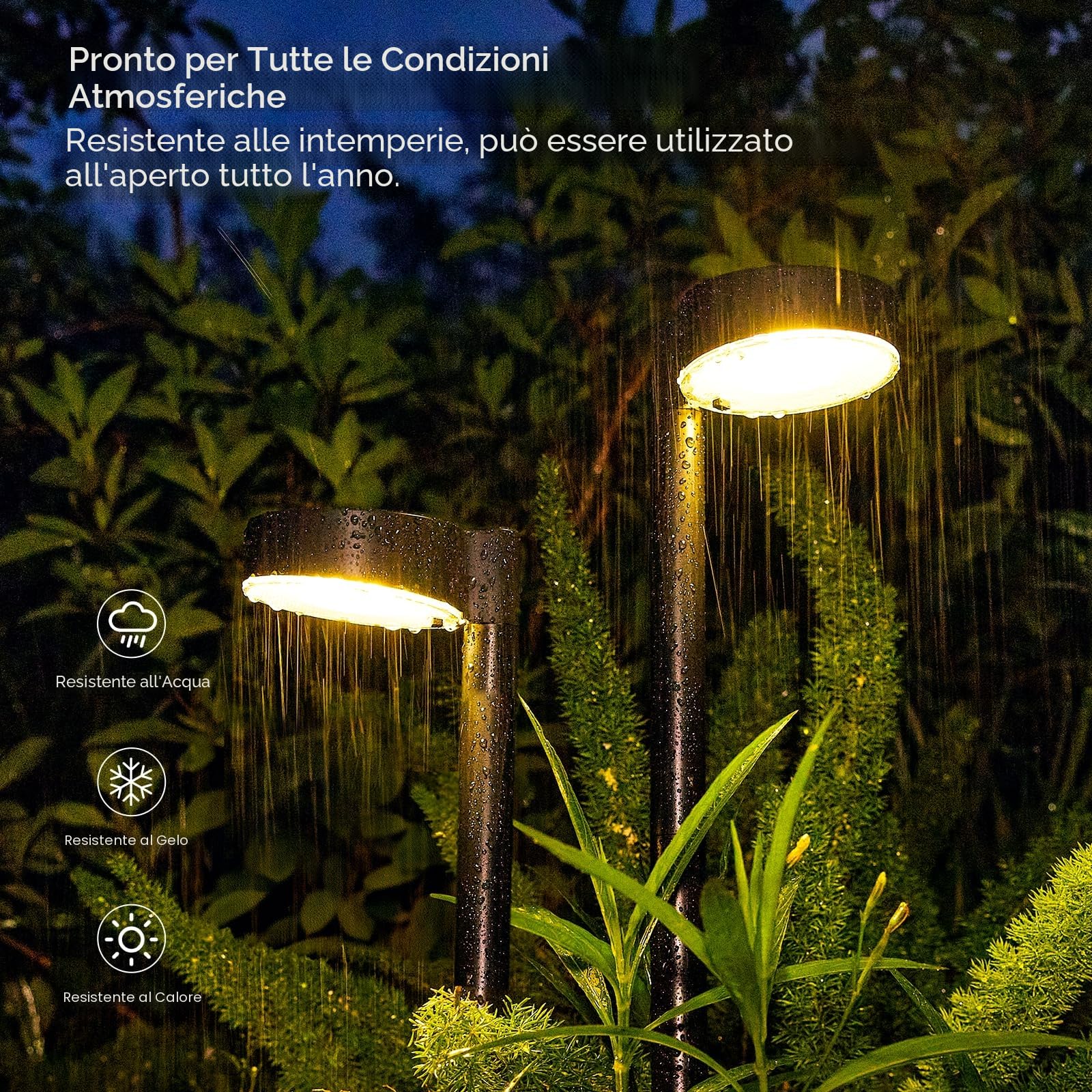 BUCASA Luci Solari da Giardino, 8 Pezzi Moderne Lampada Solare da Esterno con Luci LED Super Luminose, Impermeabili Luce Solare LED Esterno Decorazione per Prato, Patio, Cortile, Passerella, Regali