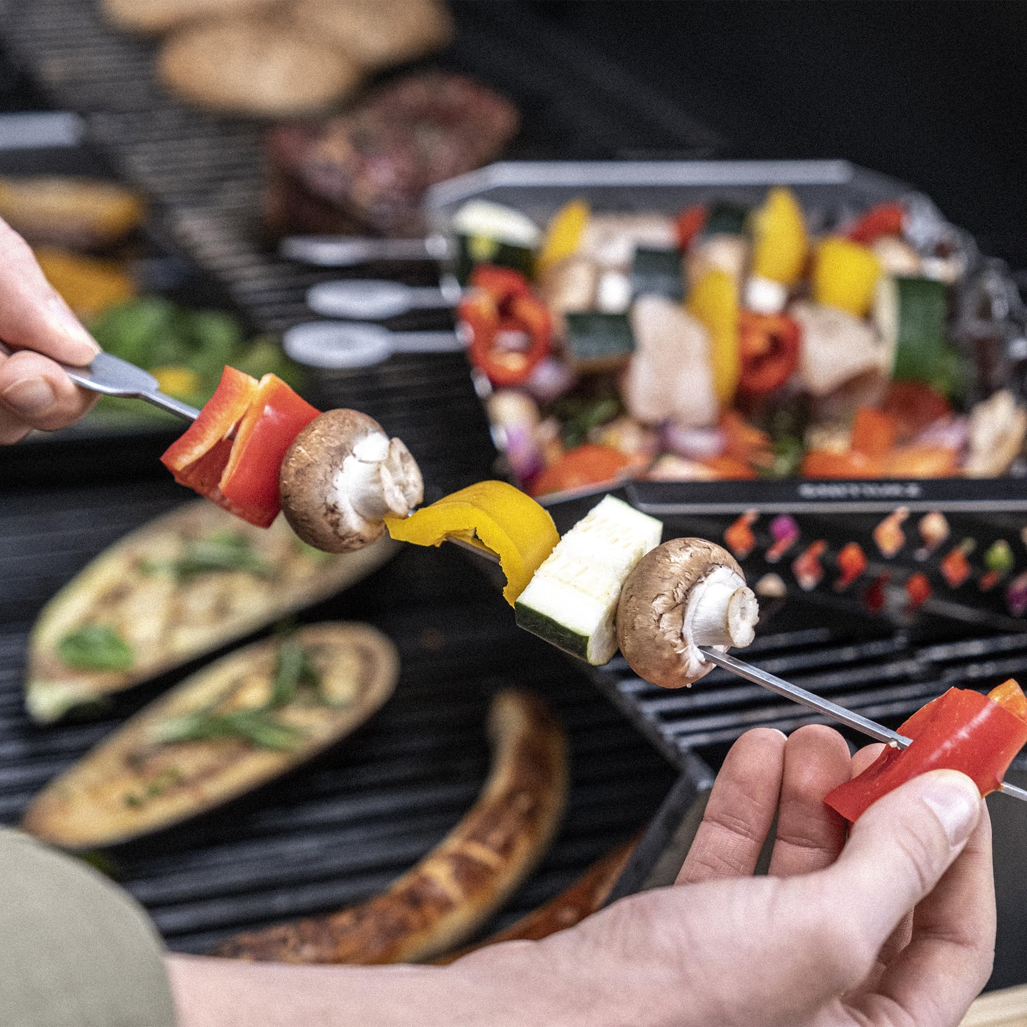 ZWILLING BBQ+ Spieß-Set aus Edelstahl, 5-teiliges Set, verstellbare Spieße, halten Lebensmittel an Ort und Stelle, 29,0 x 3,6 cm, spülmaschinenfest