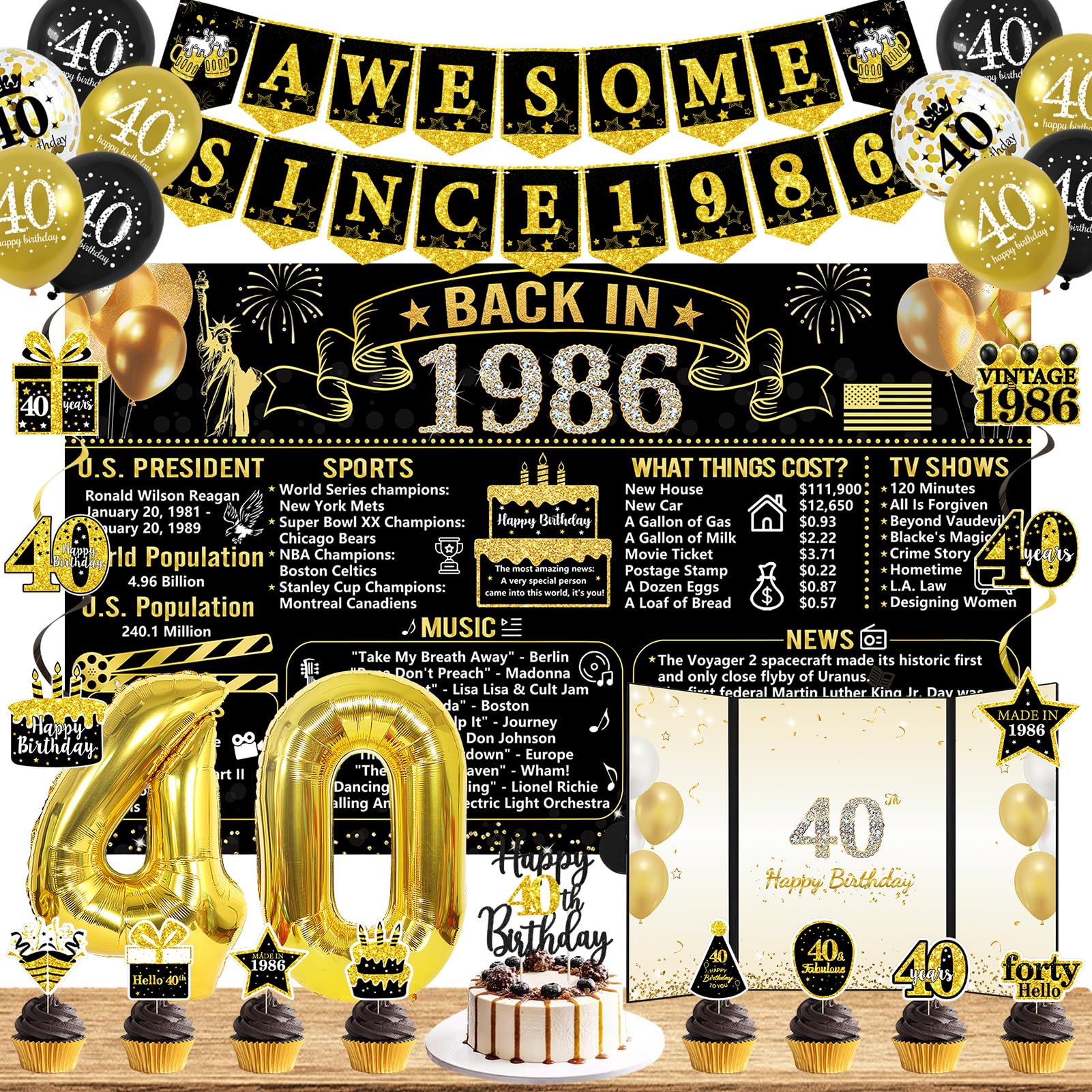 Trgowaul 32PCS Black Gold Set