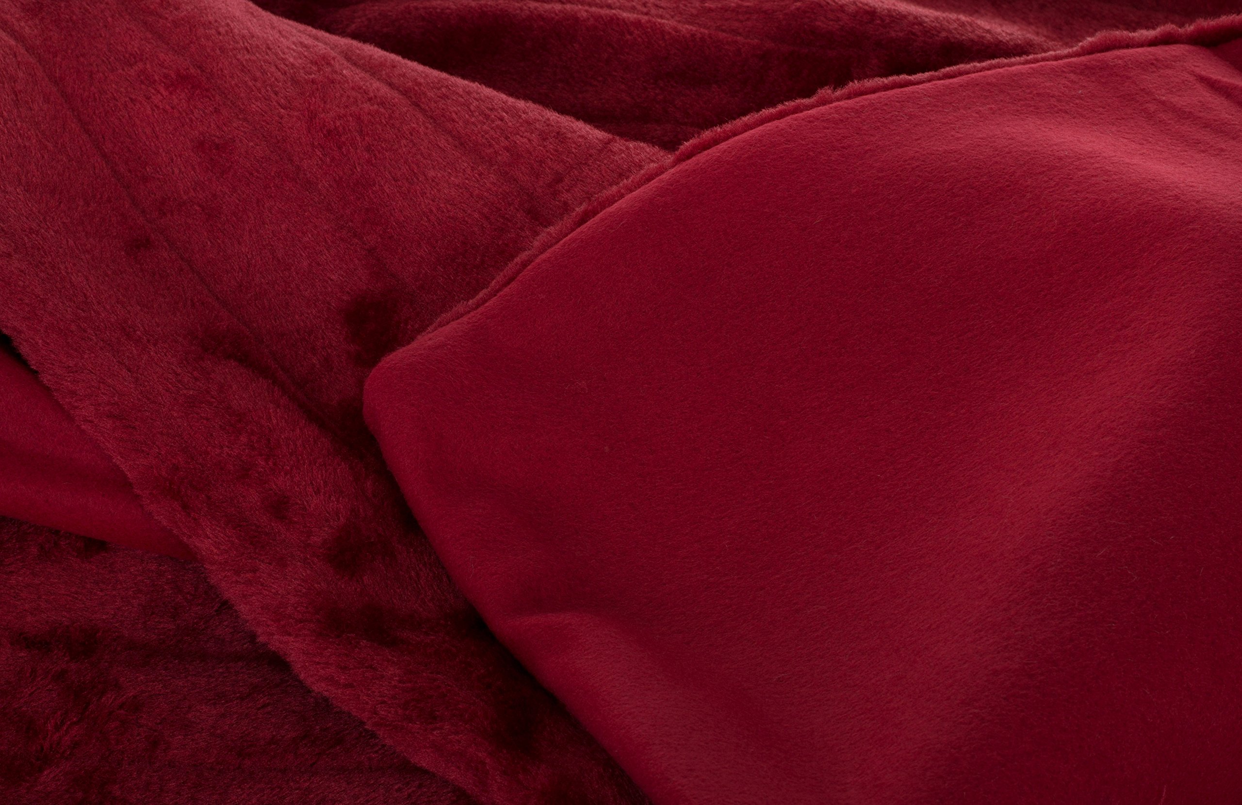 Brandsseller Couverture Douillette en Imitation Fourrure de Vison Plaid de Canapé Couvre-lit Chaud et Doux - 150 x 200 cm Rouge
