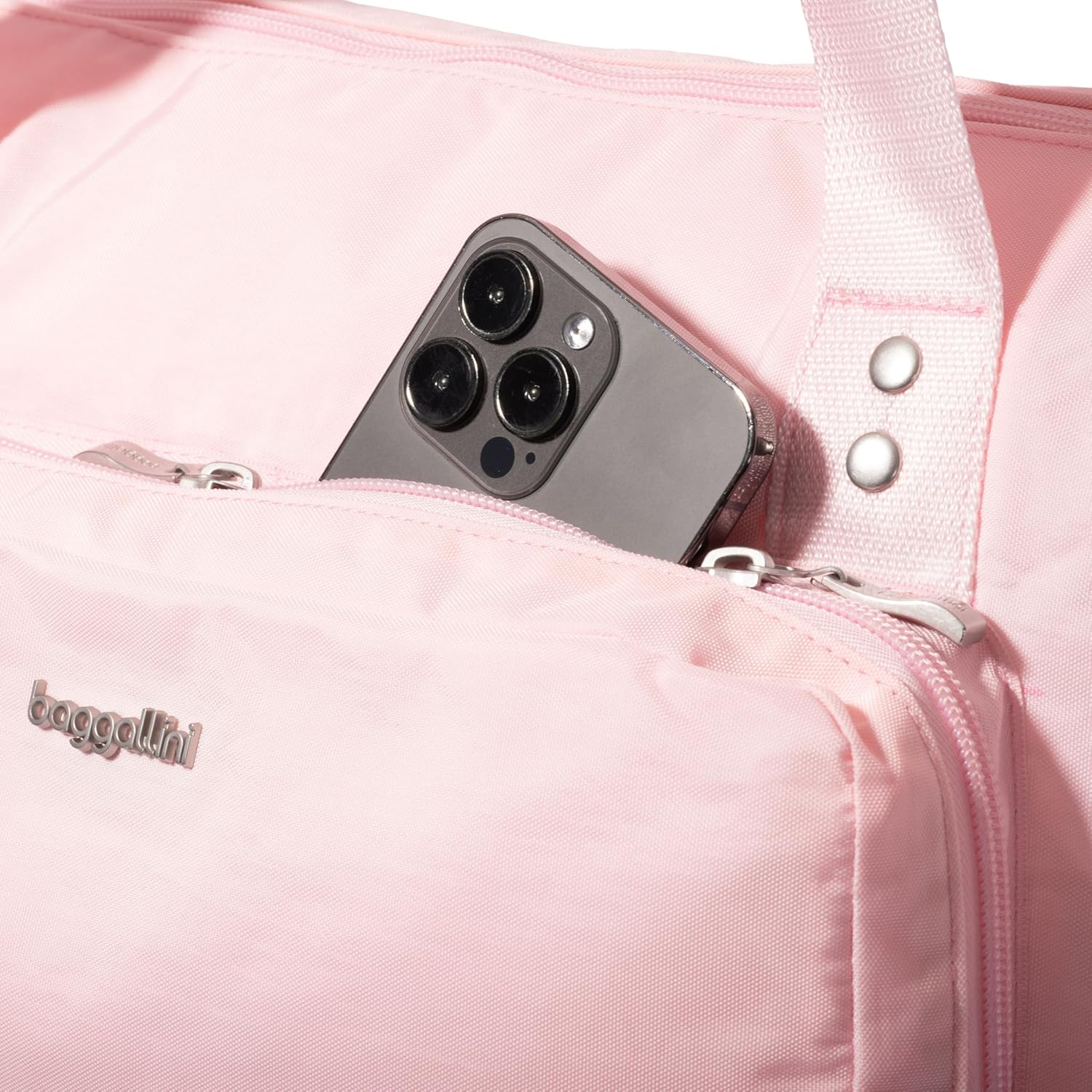 Baggallini Carryall Expandable Lightweight Travel Tote 22" Packable Folding Compact Nylon Washable Weekender w/Luggage Sleeve - Image 2