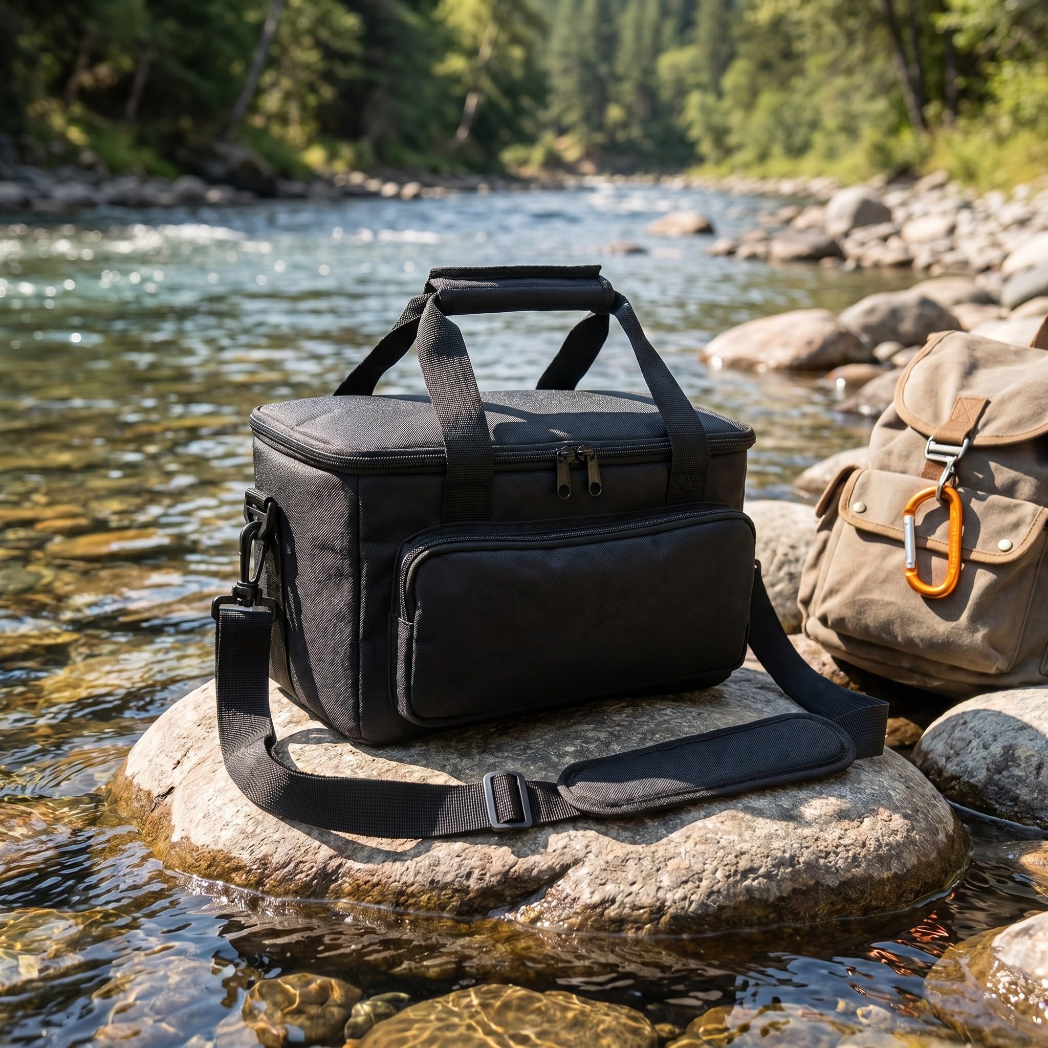 ibasenice Borsa per il trasporto di una stazione di alimentazione portatile - Custodia con cerniera per alimentatori da esterno - Borsa da viaggio con tasche multiple per campeggio e viaggi in auto
