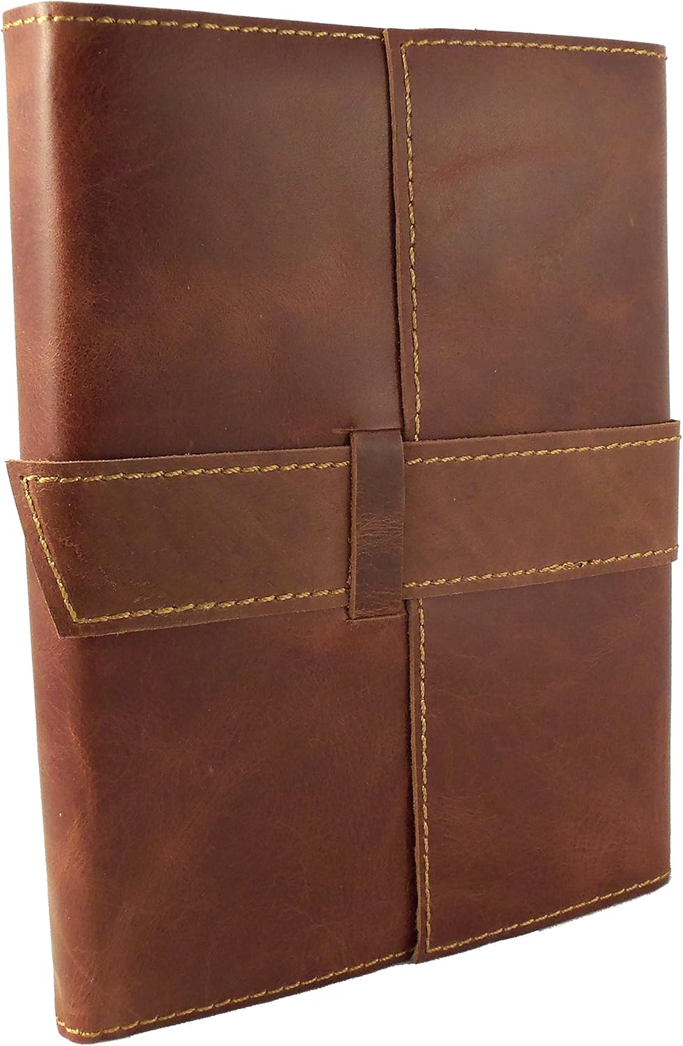 Refillable Leather Travel Journal with Handmade Paper by Rustic Ridge - 6" x 8" - Sketchbook Notebook Diary - Lays Flat