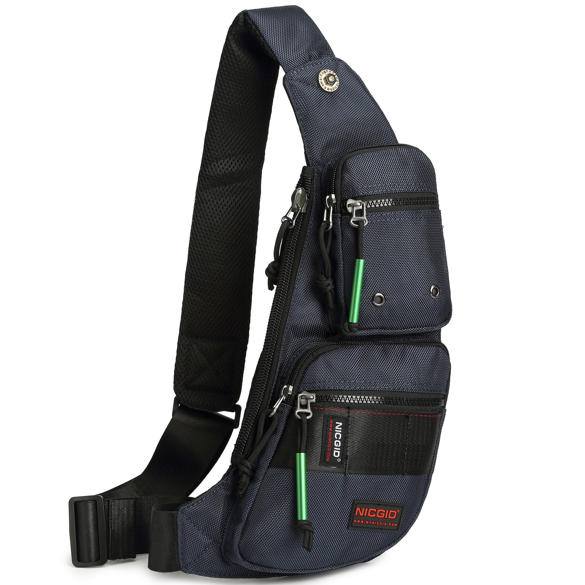 NICGID Sling Bag Chest Shoulder Backpack Crossbody Bags Casual Daypack for Men Women (Navy blue-2854)