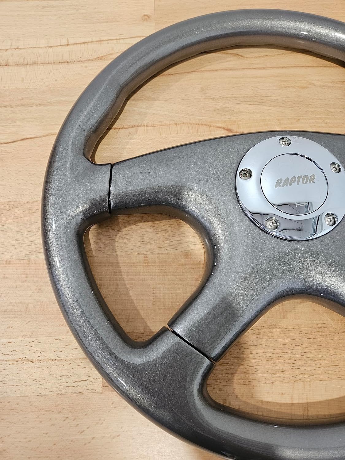 Raptor 15" Gray Wood Steering Wheel