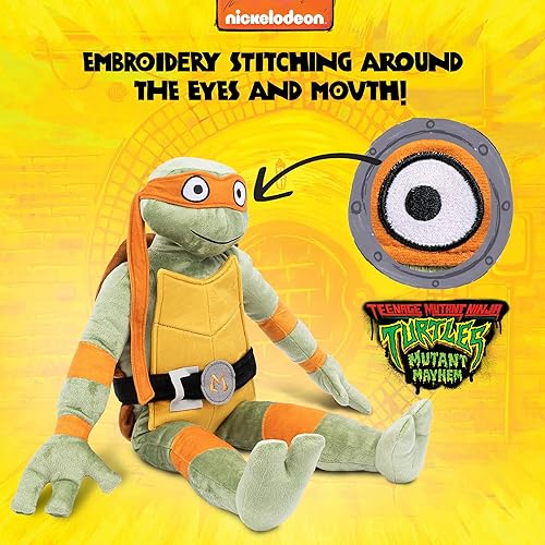 Miniatura 4 de Jay Franco Nickelodeon Tortugas Ninja Mutantes Adolescentes Michaelangelo Almohada de Peluche Super Suave - Almohada de personaje de peluche de