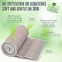 Vista 2 de Houseables Vendaje elástico de 6 pulgadas, envoltura de compresión para el pecho, vendaje de compresión, algodón, para piernas, linfedema, mujeres