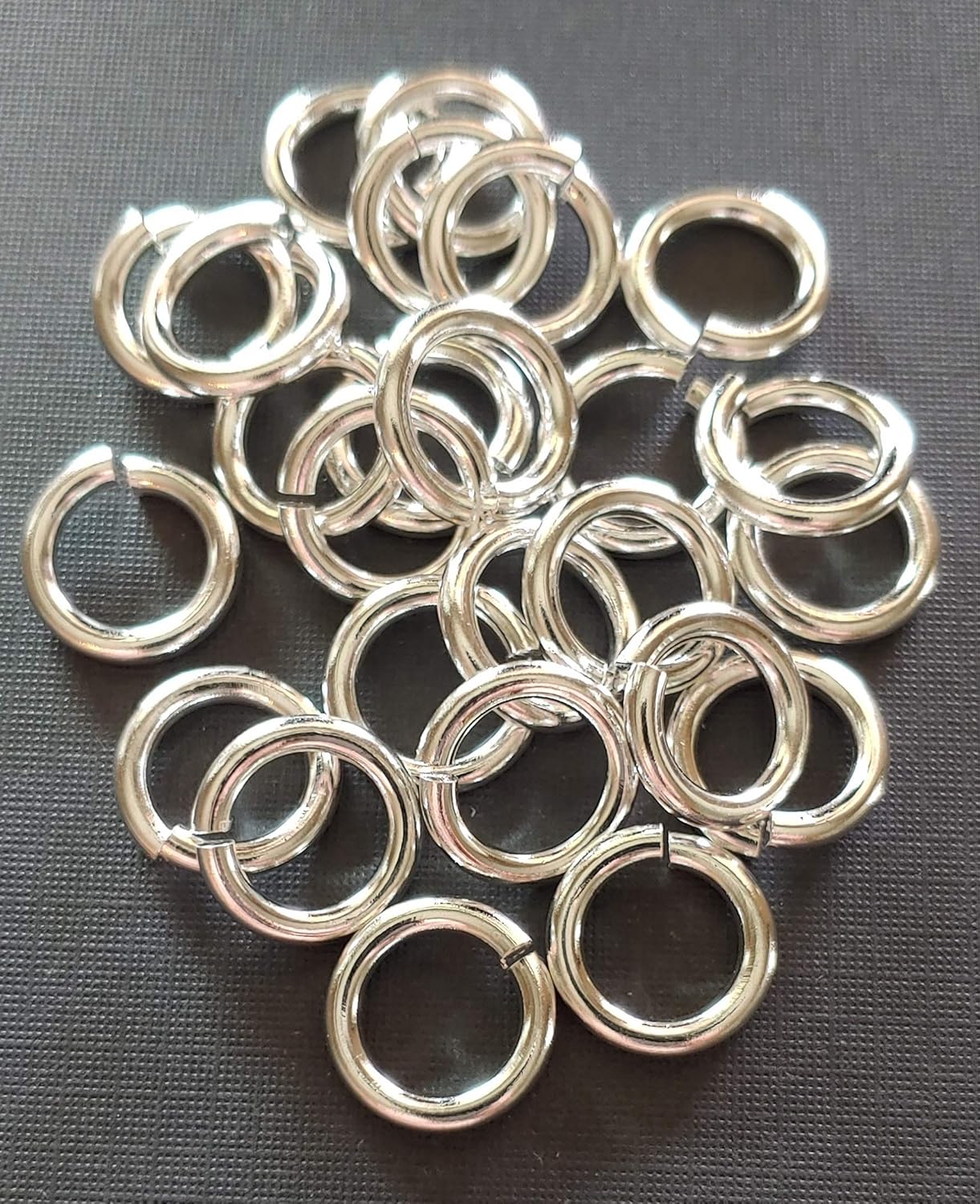 SNAPEEZ® "The Snapping Jump Ring" - SNAPEEZ® II ULTRAPLATE® 99.9% Shiny Silver Ring Hard Open Jump Ring14mm Heavy Gauge (Pk 25).Snapeez Jump Rings The Ultra Secure No Solder Jump Ring. Made in USA.