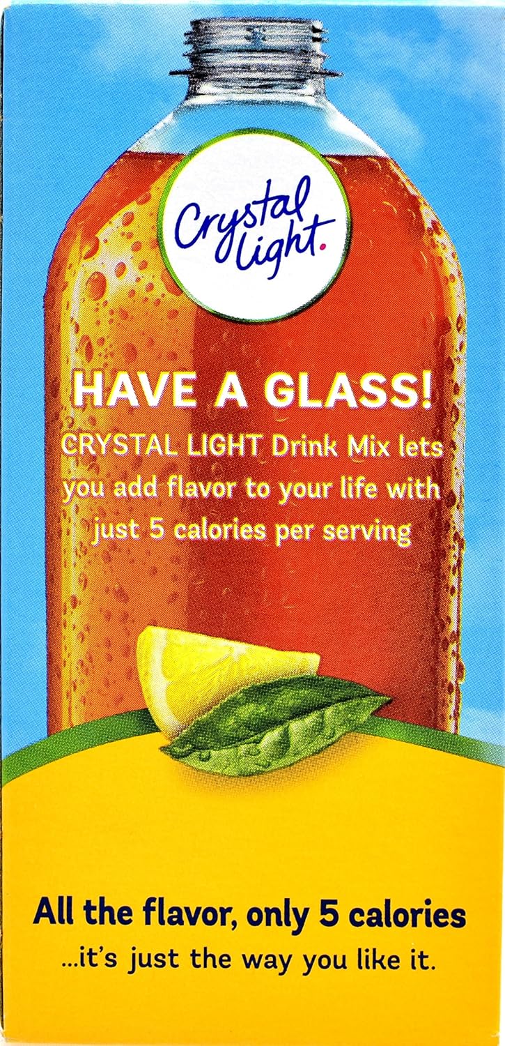 Crystal Light On The Go Natural Lemon Iced Tea,0.7 OZ, 10-Packet Box (0.07 OZ)(Pack of 12)