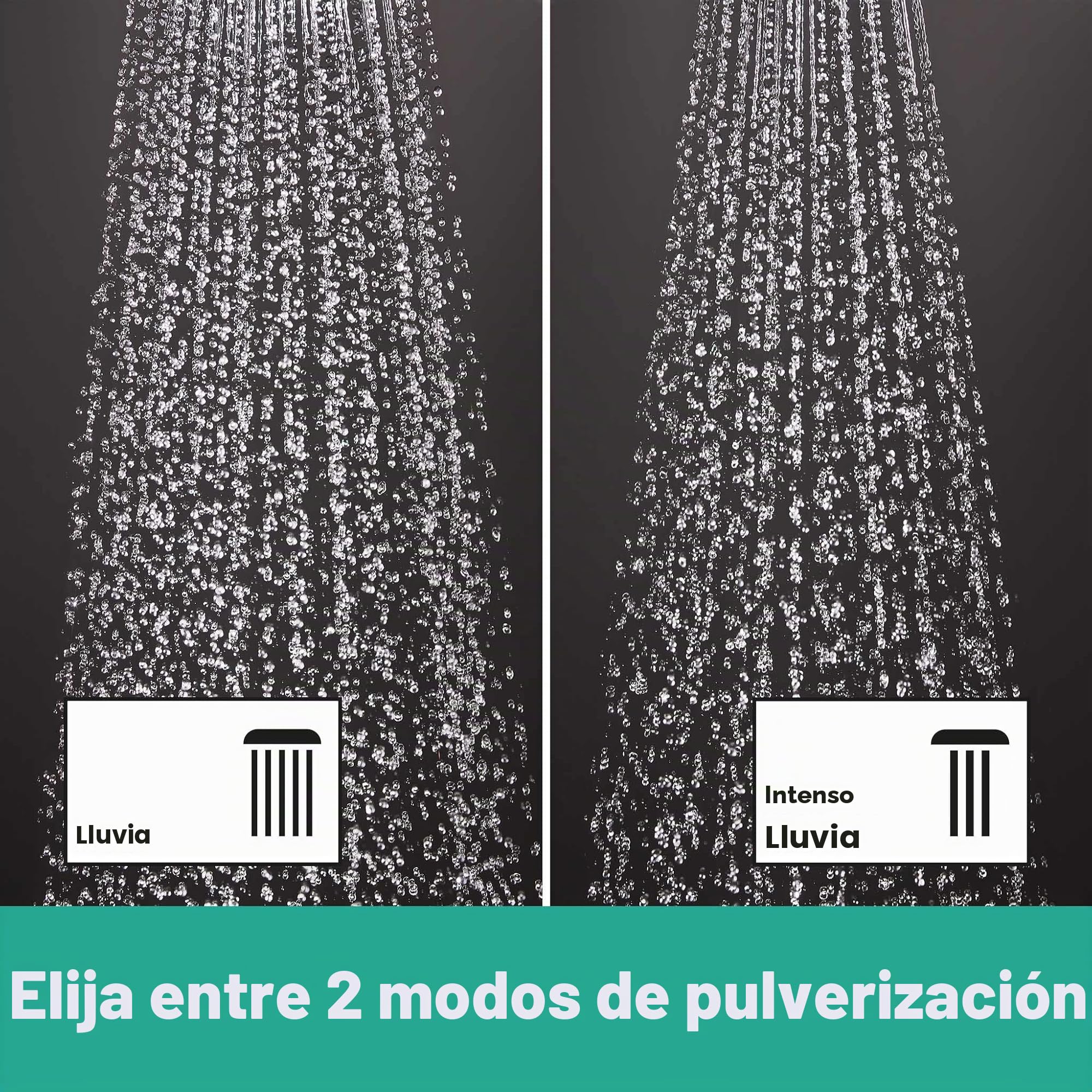hansgrohe Vernis Shape - sistema de ducha con termostato, ducha lluvia (230 x 170 mm) con grifo, ducha de mano (2 tipos de chorro), flexo, barra, ducha fija rectangular (1 tipo de chorro), cromo