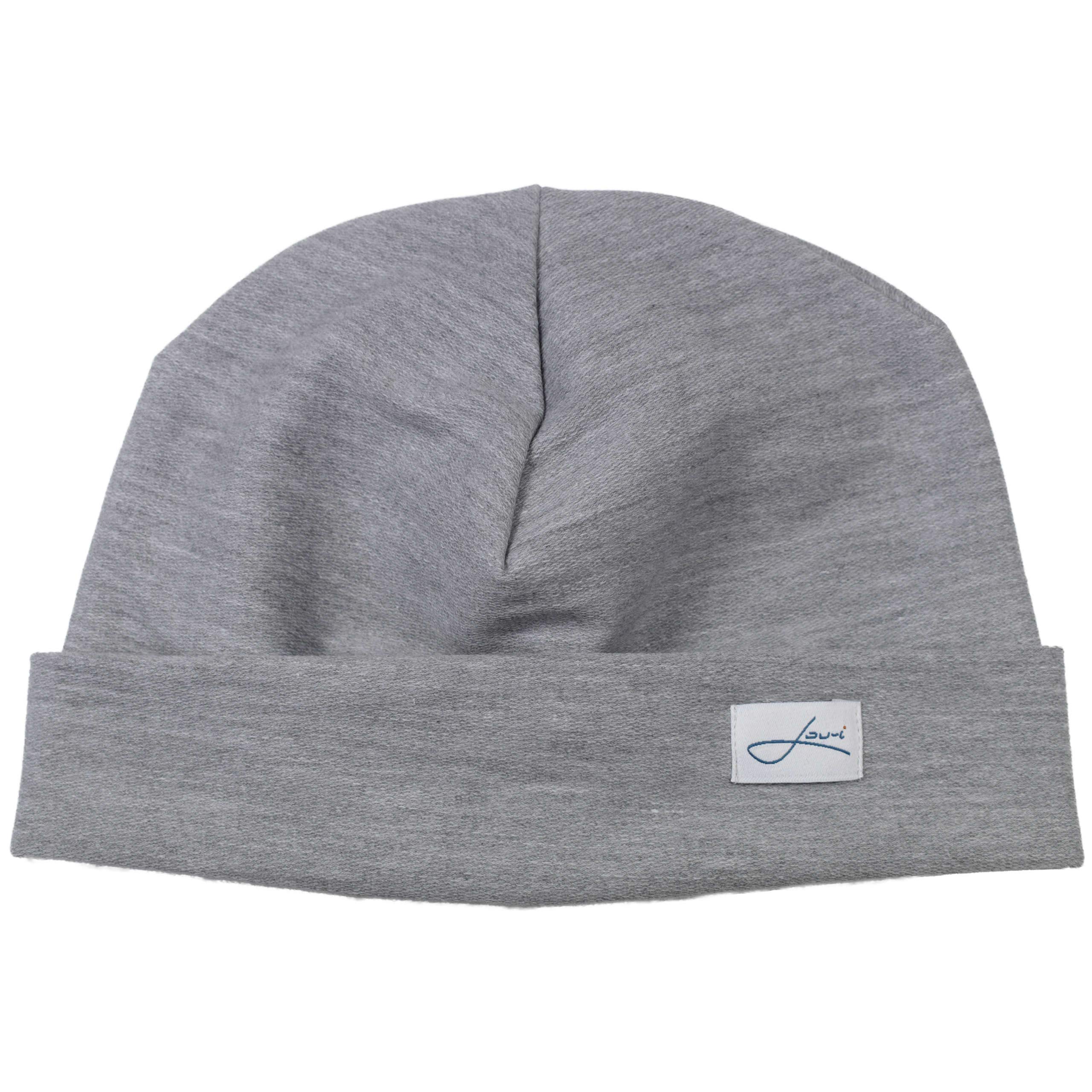Lou-i Damska męska czapka beanie z bawełny ekologicznej Made in Germany Hat, jasnoszary, 59-60