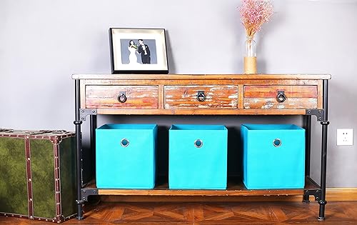 Miniatura 9 de Juego de cubos Amelitory 6 piezas para almacenamiento, plegables, con cajón de tela