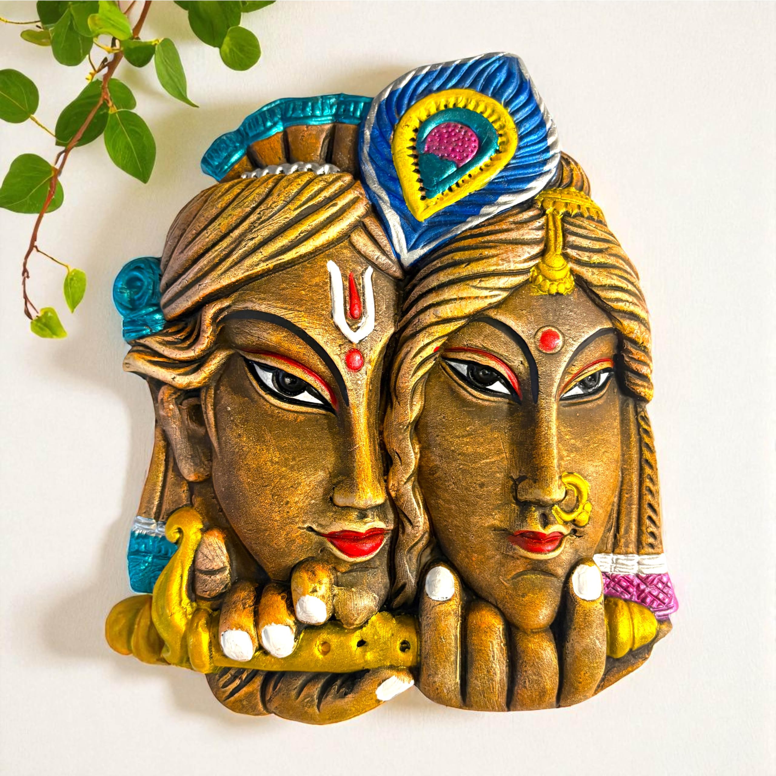 Shiv Parvati Terracotta Wall Hanging - Divine Home Decor -24