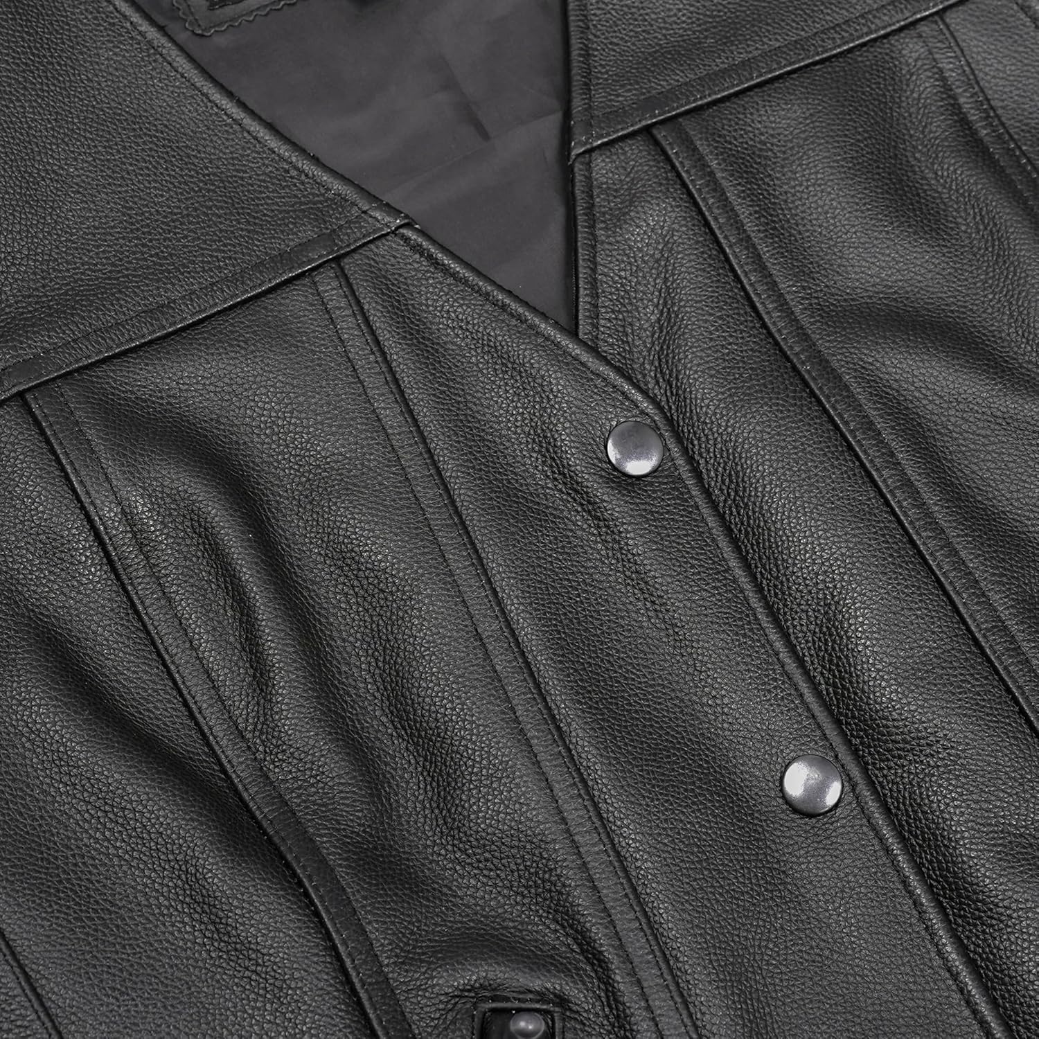 Daniel Smart Women’s Motorcycle Leather Vest Premium Cowhide Ladies Leather Vest with Side Laces & pockets