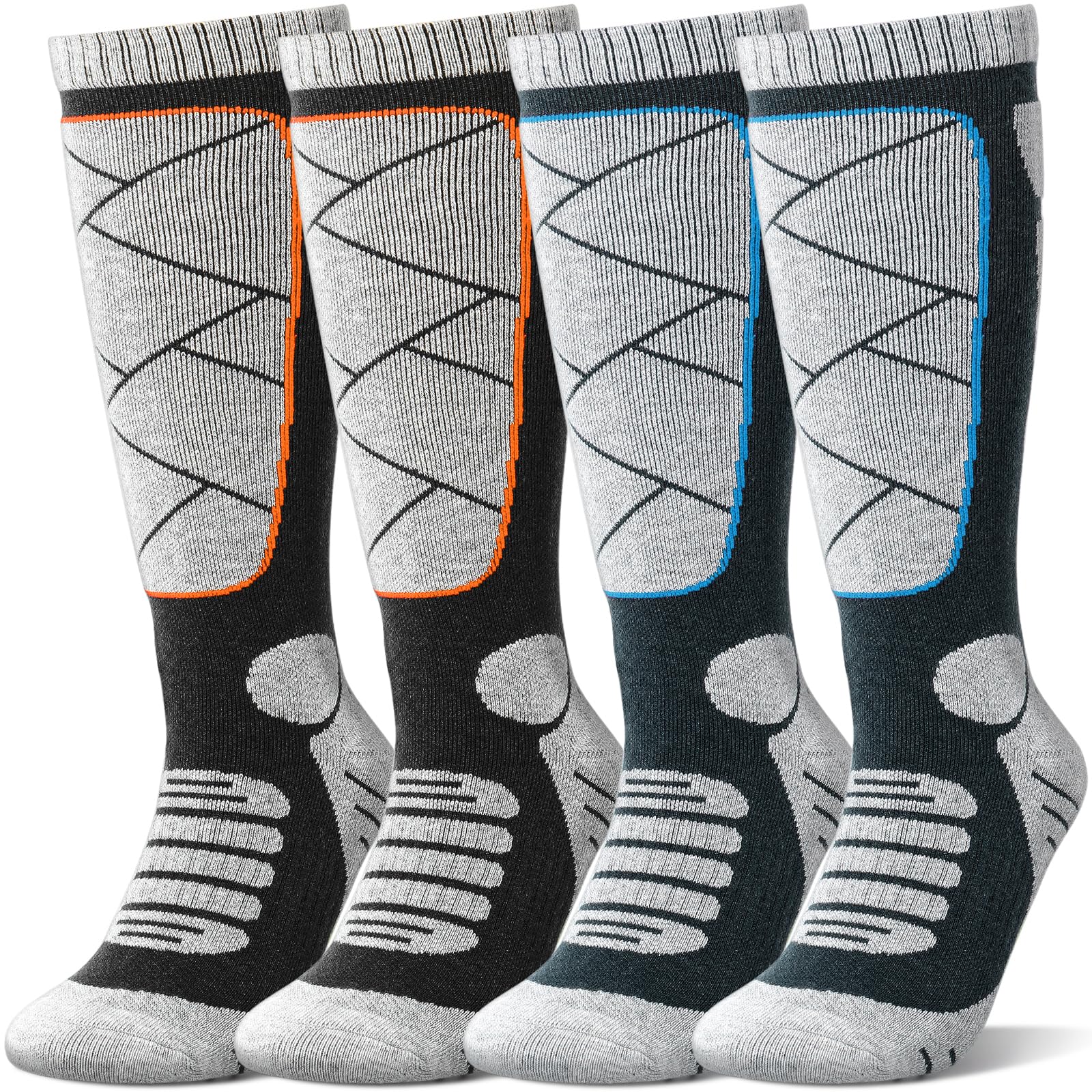 Merino-Woll Ski-Socken für Kinder und Erwachsene, für kalte Wetterbedingungen beim Skifahren, Schneetreiben, Snowboarden, Wintersport – warme Over-The-Calf-Socken für Winteraktivitäten.