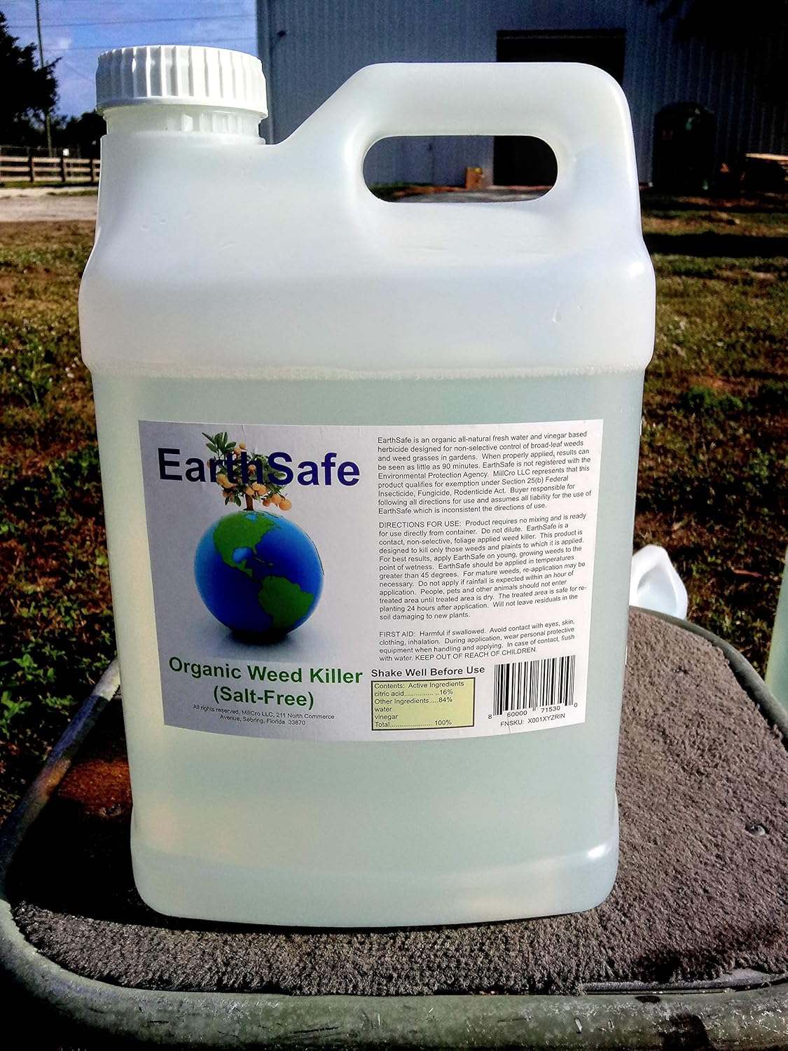 Earthsafe All Natural Organic Weed Killer Salt Free 100 Natural Pet Safe Weed Control 2 5 Gallon Non Toxic Dog Animal Friendly Works As Fast As 90 Minutes W Our Vinegar Based Formula