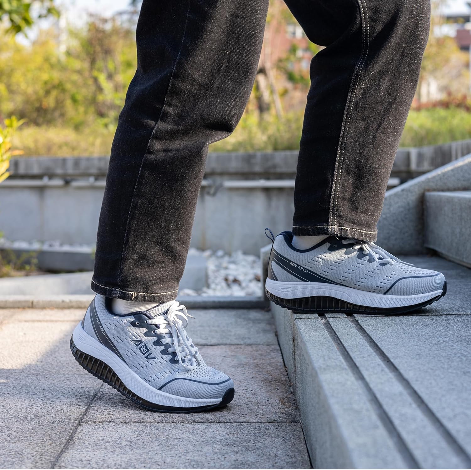 MAFEKE Womens Wide Toe Box Walking Shoes Arch Support Orthotic Sneakers Wide Width Tennis Shoes for Plantar Fasciitis Bunions US 6.5-11 - Image 2