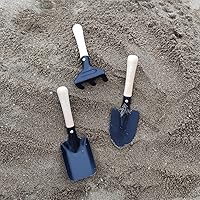 Vista 6 de 7 herramientas de jardinería para niños, pala larga, rastrillo para hojas, pala, azada, cabezas de acero y mango de madera real, herramientas