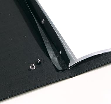 SIGEL SM135 Speisekarten-Mappe / Dokumentenmappen mit Buchschrauben-Bindung für A5 schwarz mit edler Leinenstruktur strapazierfähig und leicht abwischbar