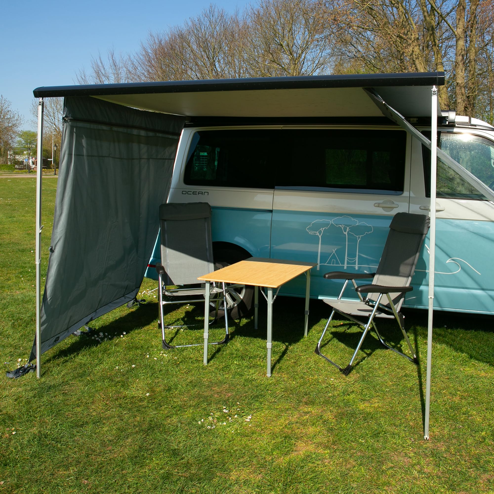 Votre GEAR Bus de camping Sun + Rain Blocker Parois latérales – 2 x paroi latérale pour tente de soleil avec 2 m de déploiement