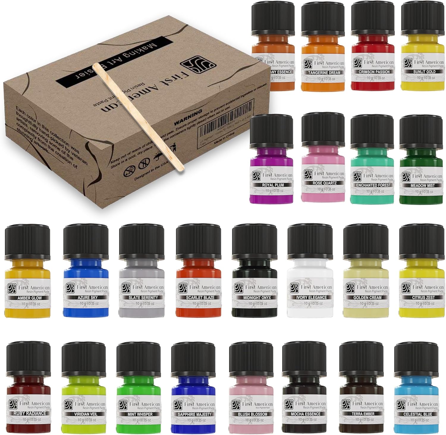 24 Jar Set of Pigment Paste for Epoxy Resin - Resin Pigment Paste - Mica Pigment Powder Paste - Thick Pigment Paste - Solid Epoxy Resin Dye