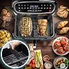Duronic XXL Air Fryer AF34 BK 10L Digital Family Size Air Fryers Oil Free Triple Drawers 10in1 Dual Zone Extra Large AirFryer for Family Cooking with Dishwasher Safe Non-Stick Baskets Black
