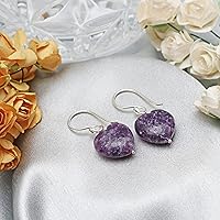 Vista 50 de Gempires Natural Heart Crystals Earring, Heart Gemstone, Energy Healing Crystals, Birthday, Gift for Her, Gemstone Jewelry Yaxaite