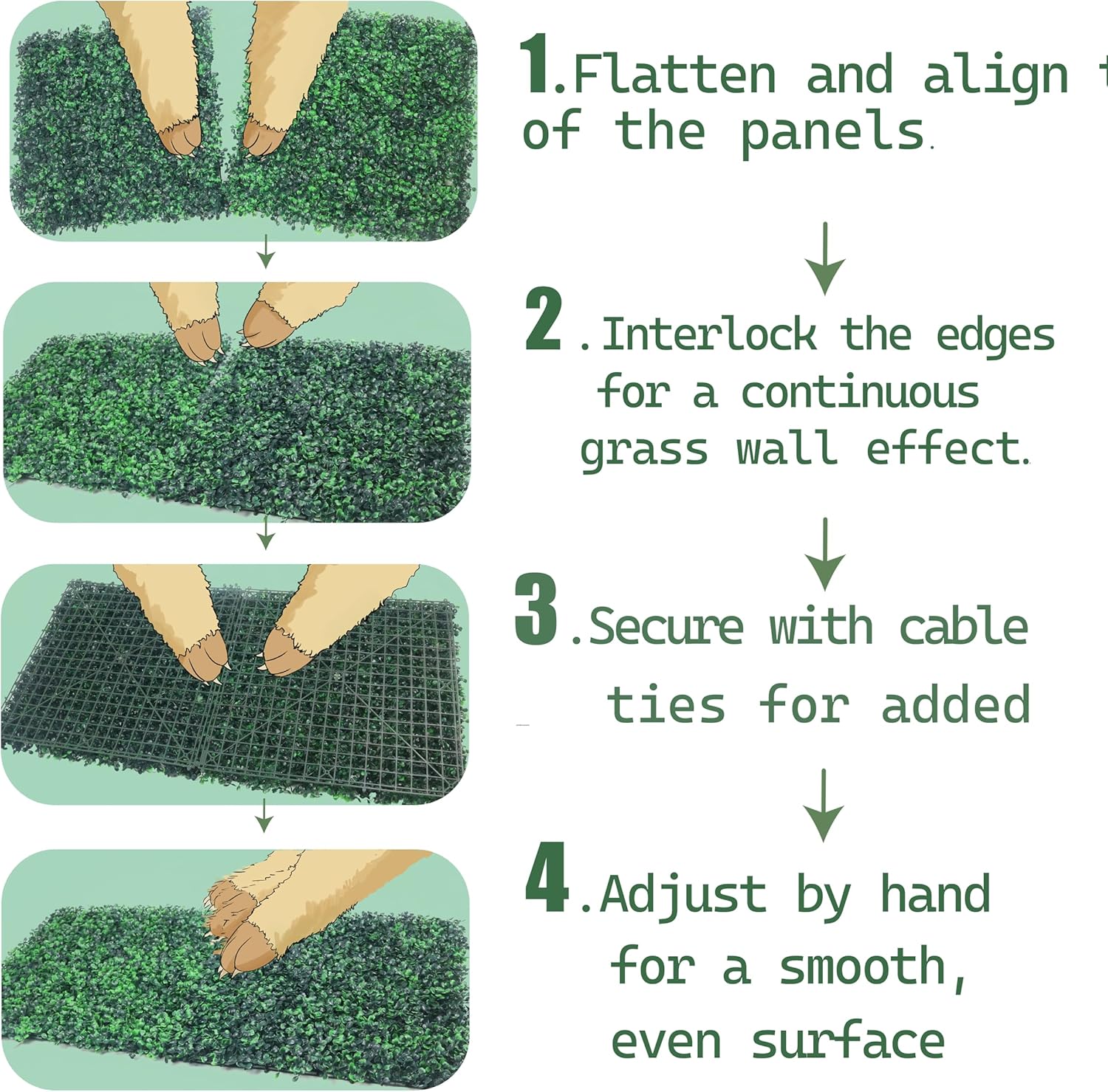 12 Pcs 20"X20"Grass Wall Backdrop, UV-Protected Greenery Wall Backdrop, Grass Wall Panels, Boxwood Hedge Wall Green Wall Decor Boxwood Panels Indoor & Outdoor Decor