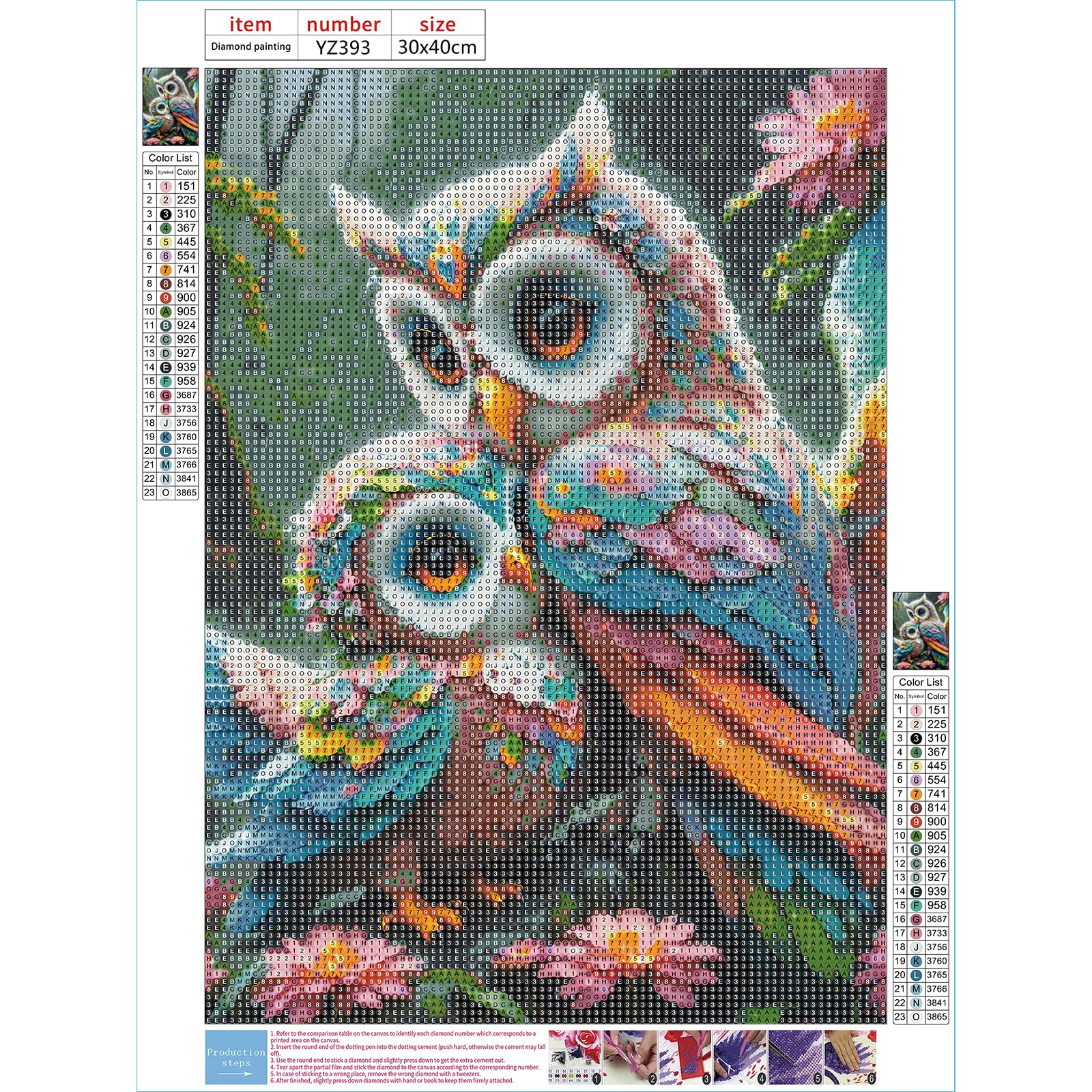 5D Diamond Painting Kits Complets,DIY Peinture Diamant Kits Hibou Lune Strass Diamant Broderie Point De Croix Kits Adultes Enfants Arts Craft Pour La Décoration Murale à La Maison Square Drill80x120cm