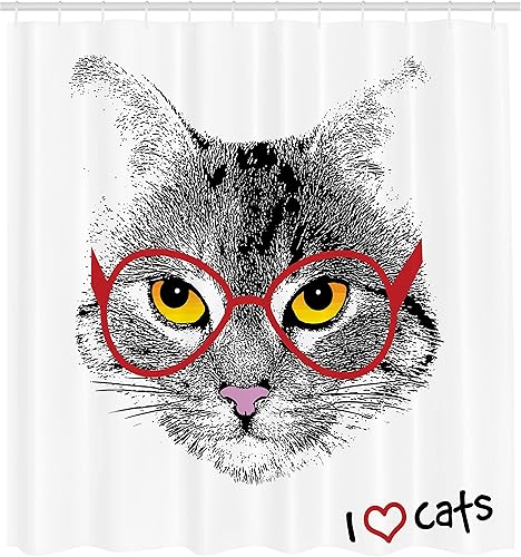 Miniatura 2 de Ambesonne Decor Collection, juego de cortina con ganchos para regadera