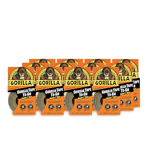 Miniatura 12 de Gorilla 6100101-10 Cinta adhesiva para llevar, 1" x 10 yardas, negro, (paquete de 10), paquete de 10, 10