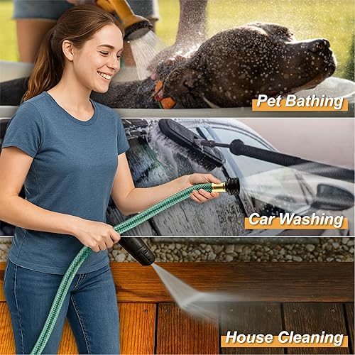 Miniatura 5 de ORGRIMMAR Manguera de jardín de PVC de 12 pulgada para césped, manguera de barco, flexible y duradera, sin fugas, ajuste GHT para el hogar (2 pies,