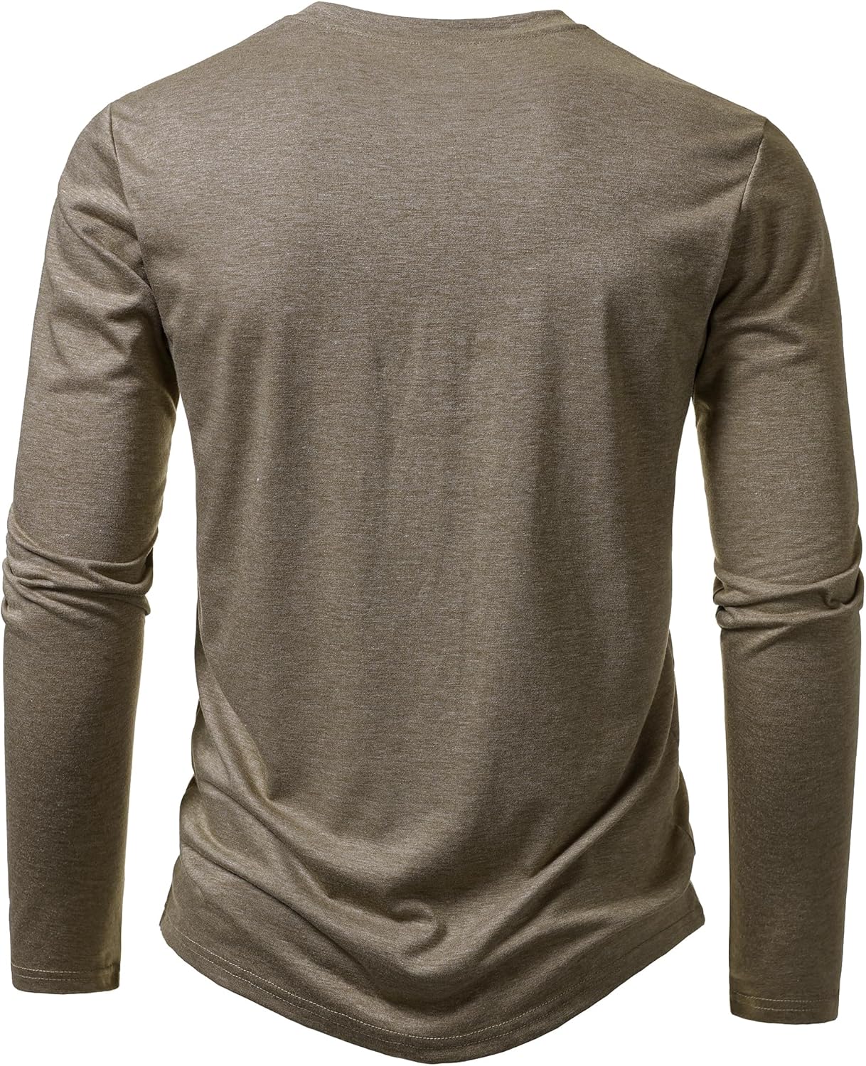 LucMatton Men's Lightweight Henley Shirt Casual Stretch Slim Fit Long Sleeve T-Shirt with Pocket - Image 3