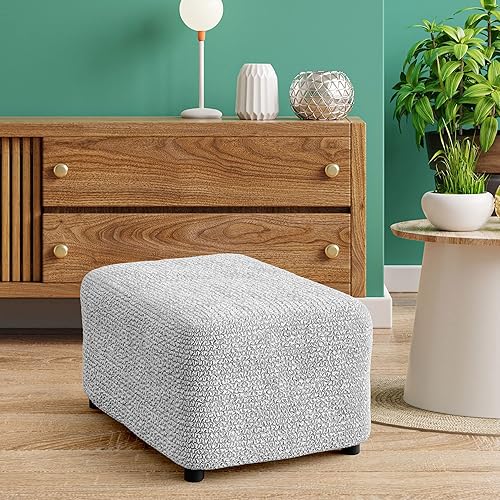 Miniatura 7 de PAULATO BY GA.I.CO. Funda otomana para taburete, funda de tela de poliéster suave, protector elástico de muebles de 1 pieza, colección Microfibra,