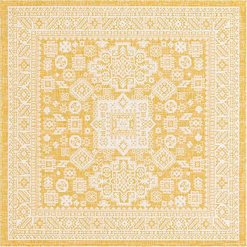 Miniatura 387 de Rugs.com Outdoor Aztec Collection Alfombra – 4 x 6 pies alfombra de tejido plano gris carbón perfecta para salas de estar, grandes comedores, planos