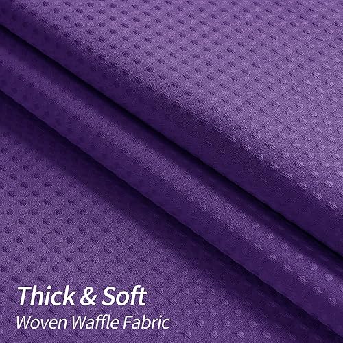 Miniatura 4 de MitoVilla Cortina de ducha de tela de gofre morada, cortinas de ducha modernas con textura de gofre para decoración de baño de lujo, cortina de