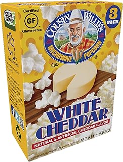 Cousin Willie's Simply Better White Cheddar Popcorn (3 Pack, 8.7oz) - Unbeatable Flavor - Cholesterol Free - Made in the USA