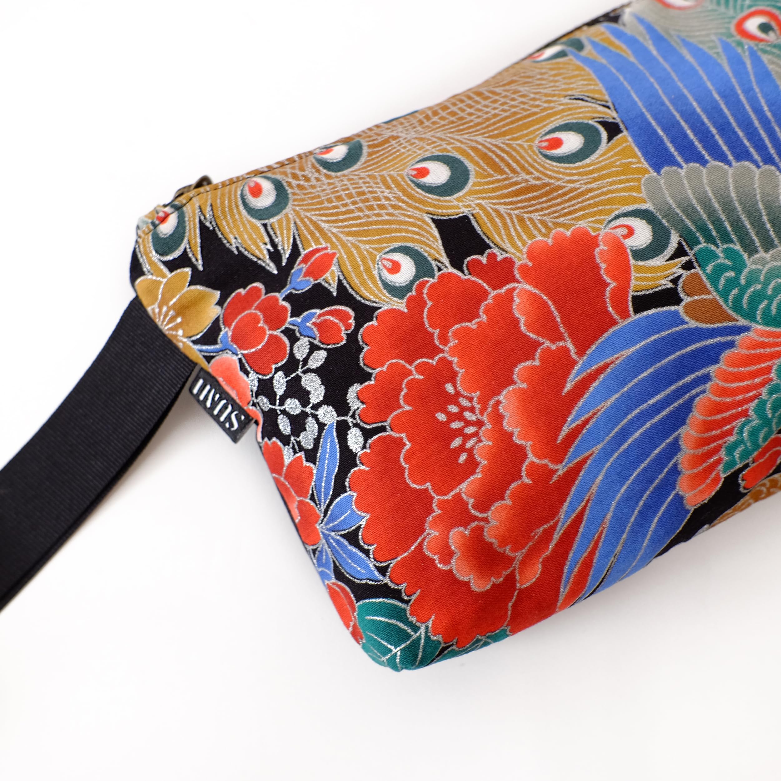 SUMI Bolso de Mano Estilo Japonés, Bolsito Versátil de Mujer, 24 x 17 cm, Cremallera, Estampado tradicional Japonés