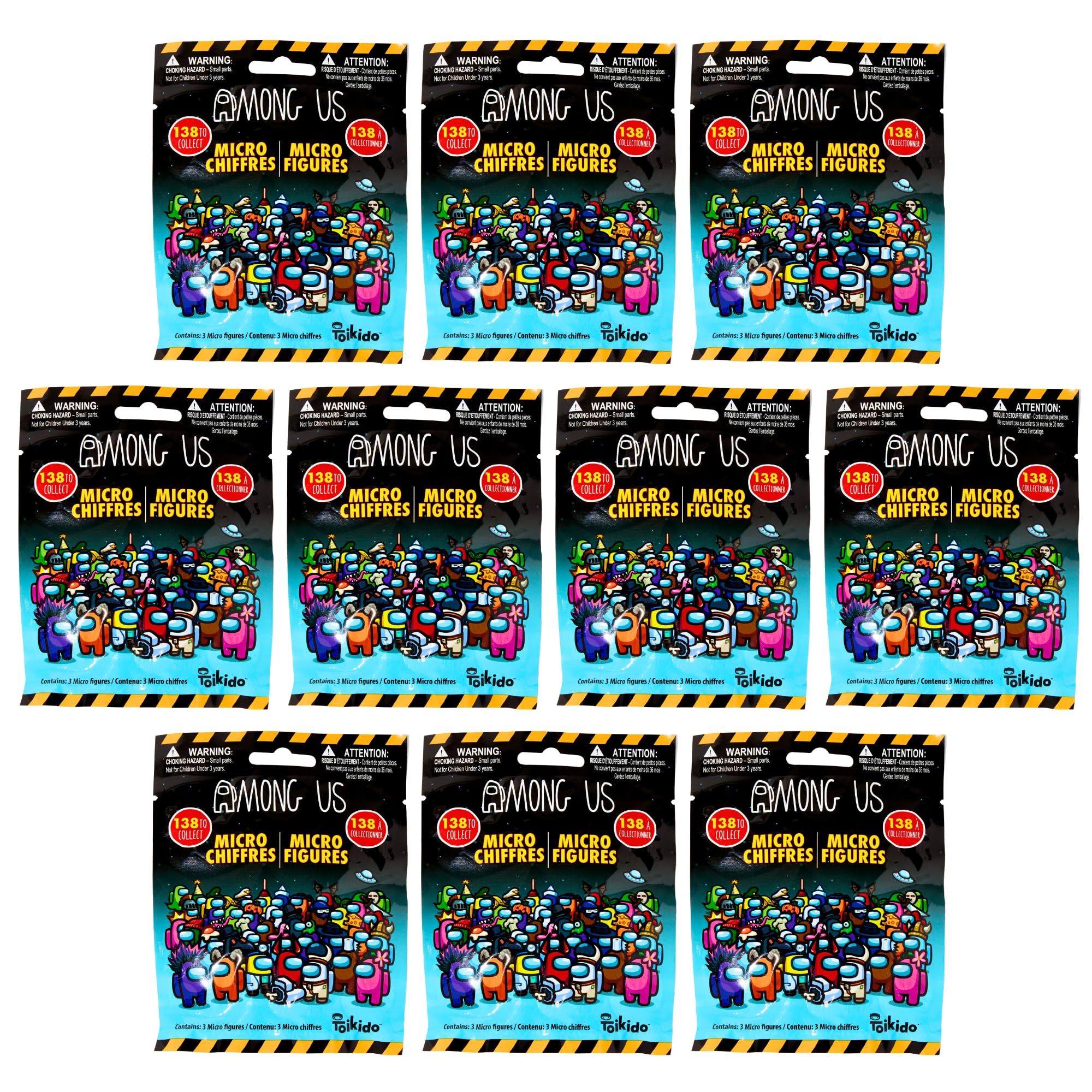 Toptoys2u Bargain Bundles Among-Us シリーズ1 コレクショントイ クルーメイト マイクロフィギュア ブラインドバッグ - 1袋に3フィギュア - 10個パック